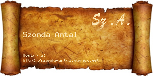 Szonda Antal névjegykártya